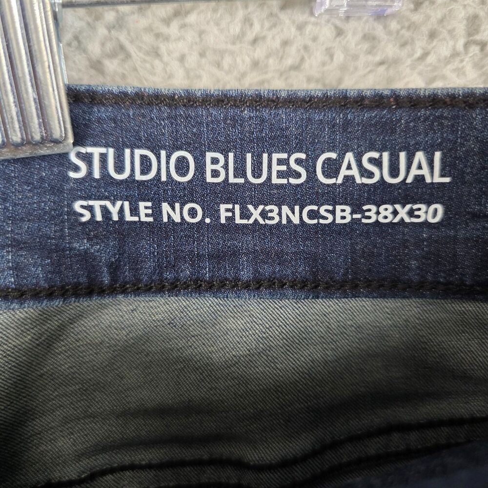 Mugsy Studio Blues Tapered Jeans Dark Wash Straight Leg Men’s 38x24 SHORT INSEAM - Picture 4 of 11